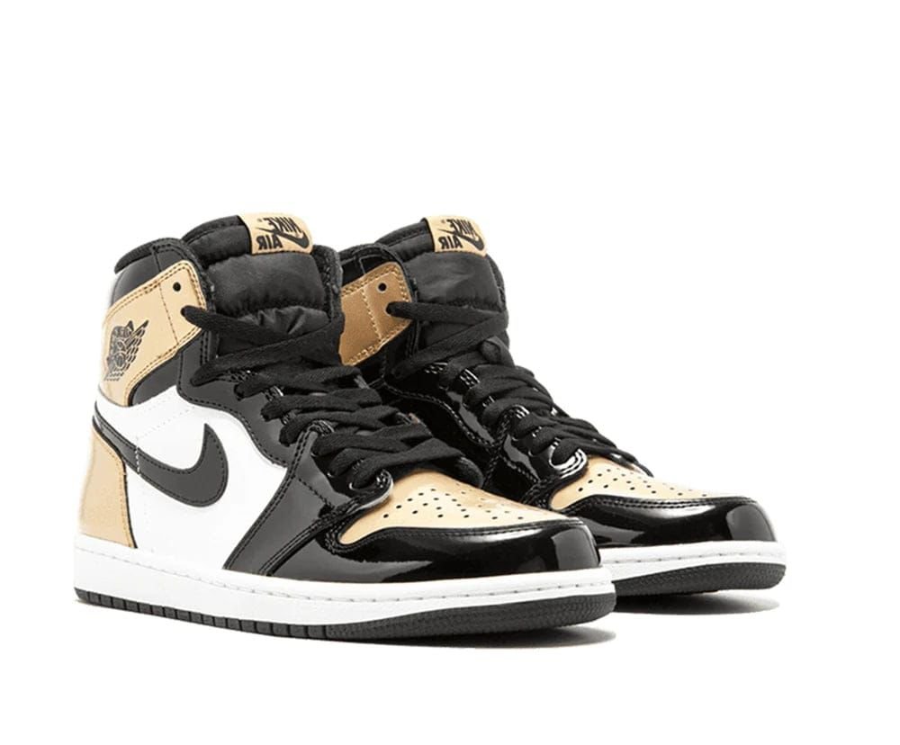 Air Jordan 1 Retro High OG "Gold Toe" – Black/Gold/White Patent Leather