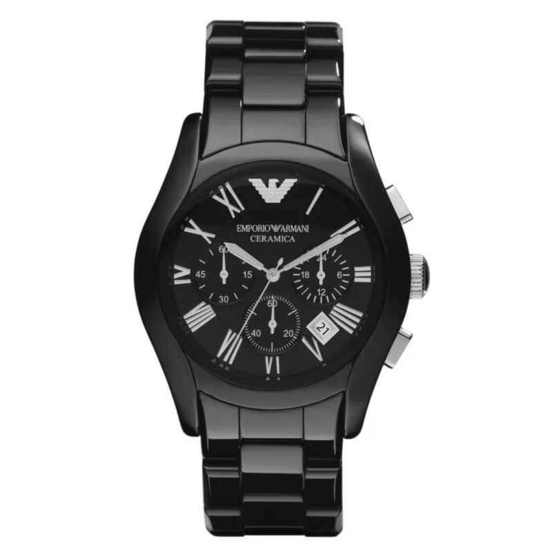 Armani Ceramica Black Silver Metal Watch