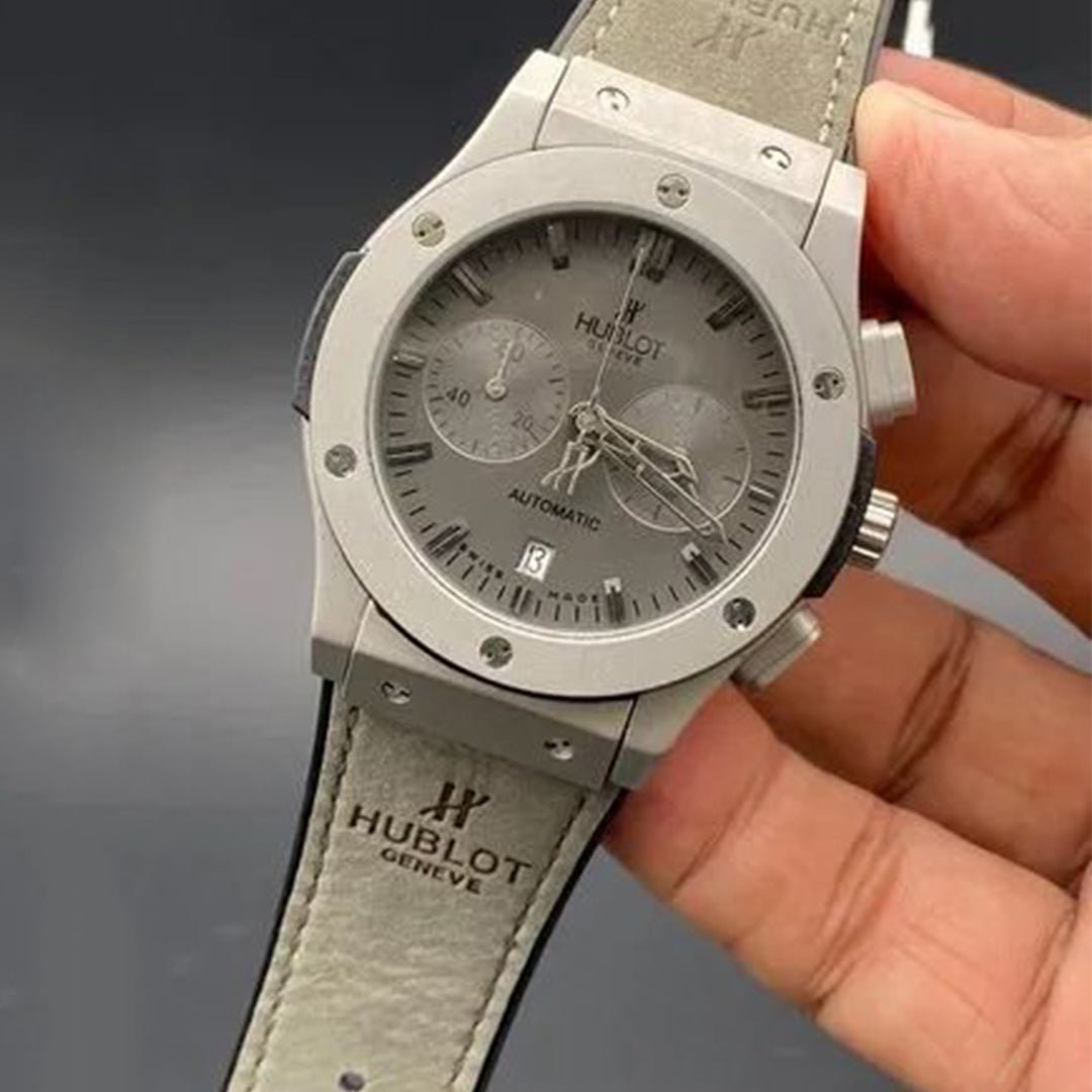 Hublot Grey Leather Belt Rohit Sharma Watch - Image 5