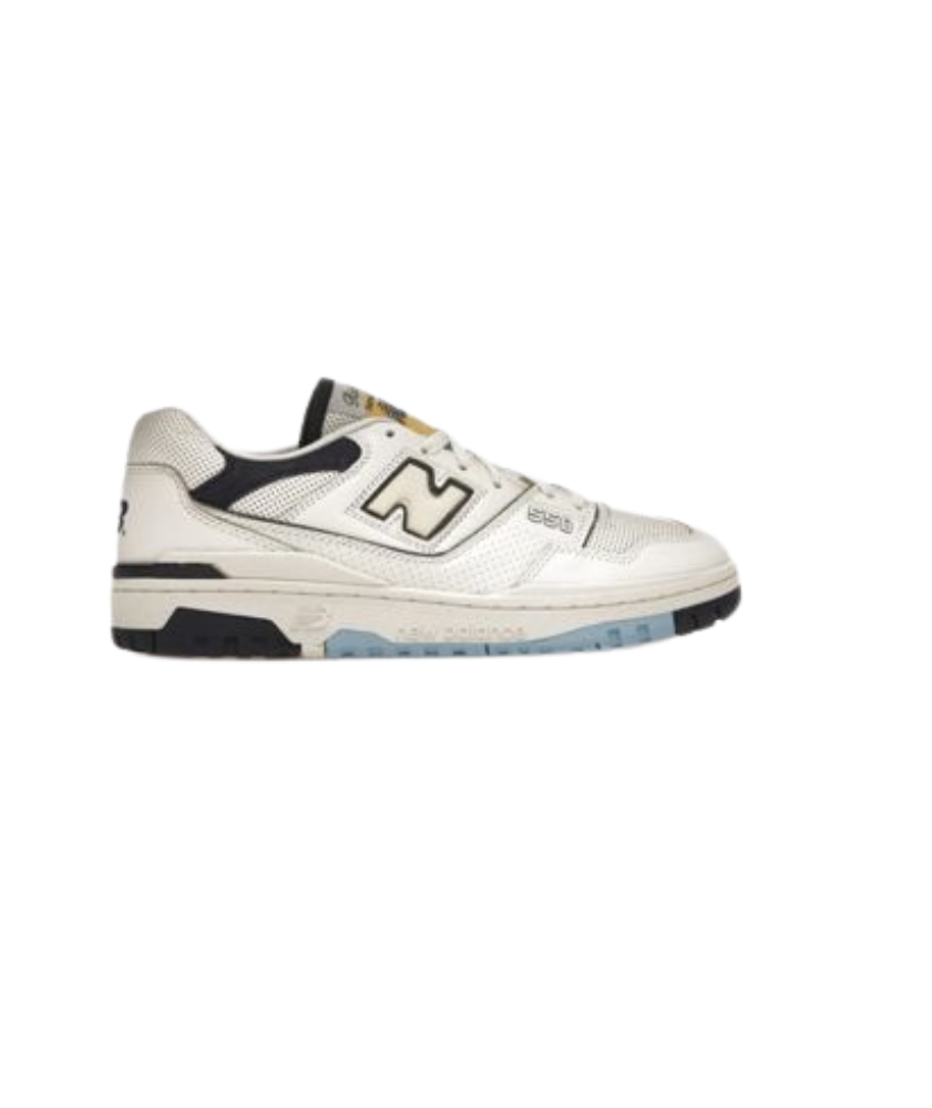 New Balance 550 White/Black Sneakers - Retro 80s Style Basketball Shoe