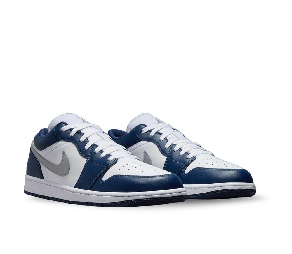 Nike Air Jordan 1 Low Wolf Grey Midnight Navy Sneakers