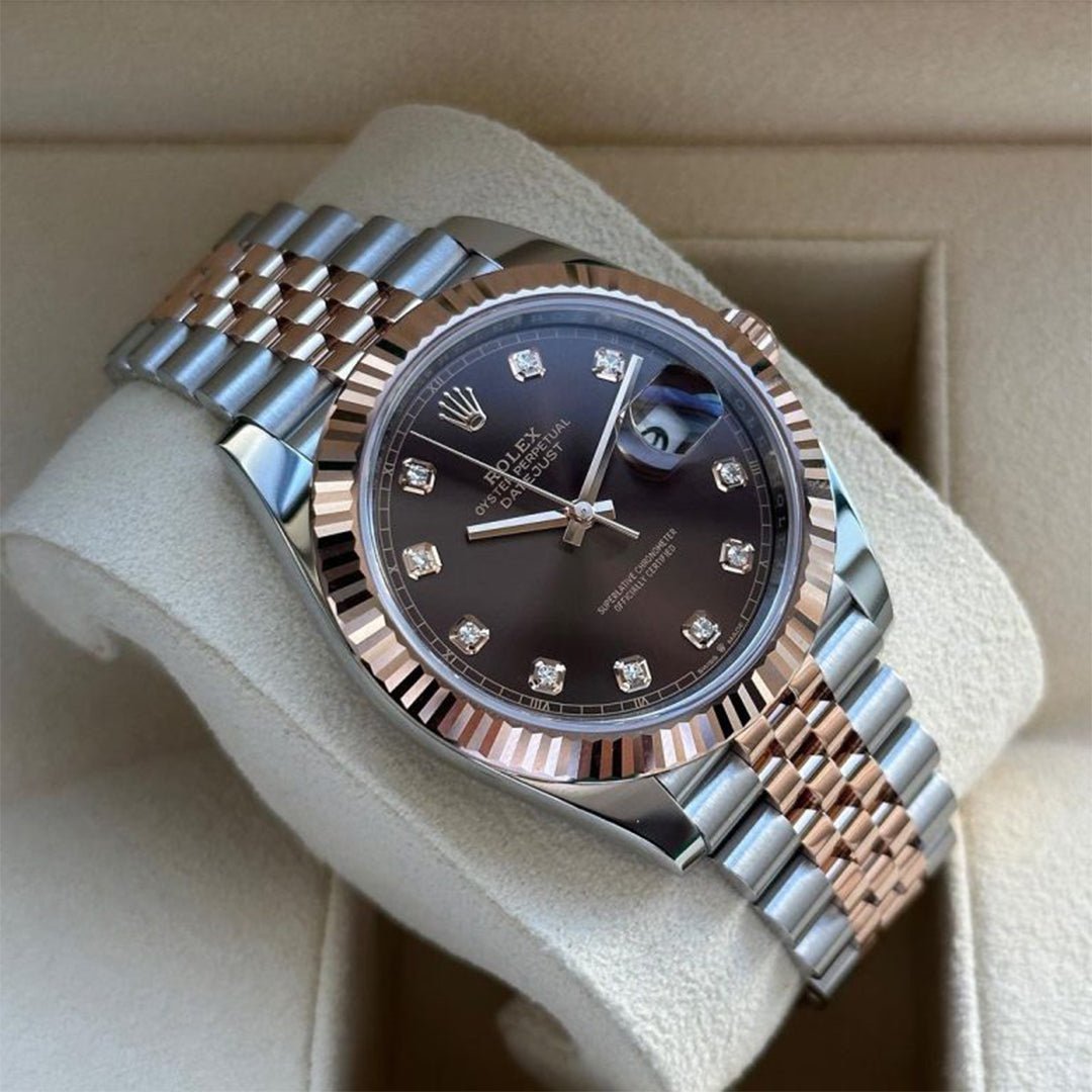 Rolex Datejust Rosegold Gold Diamond Metal Watch - Image 5
