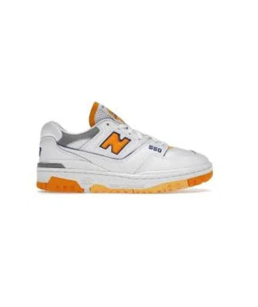 New Balance 550 White/Orange Sneakers - Retro 80s Basketball-Inspired Shoes