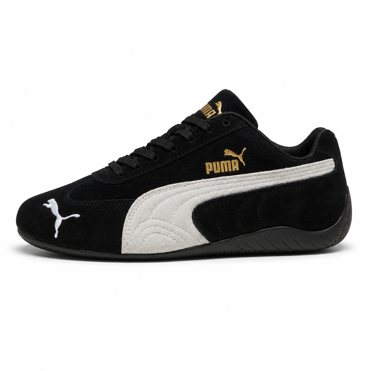 Puma Speedcat OG Formstrip Sneaker in Black/White Suede