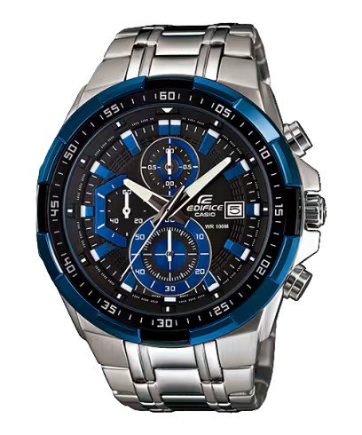 Edifice Silver Blue Metal Watch