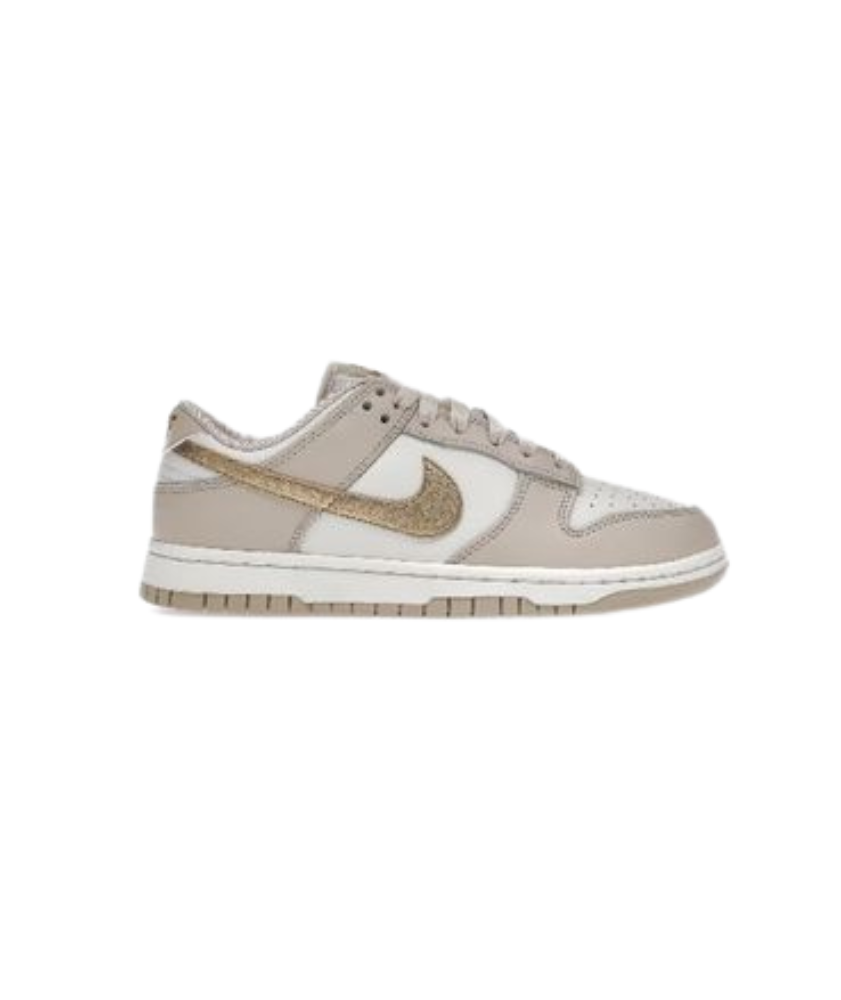 Nike Dunk Low “Gold Swoosh” Beige & Metallic Gold – Women’s Lifestyle Sneaker