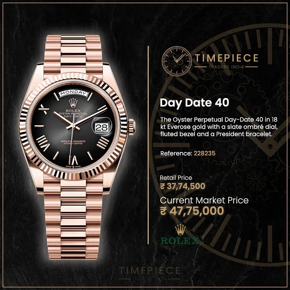 ROLEX ROSE GOLD BLACK DAIL