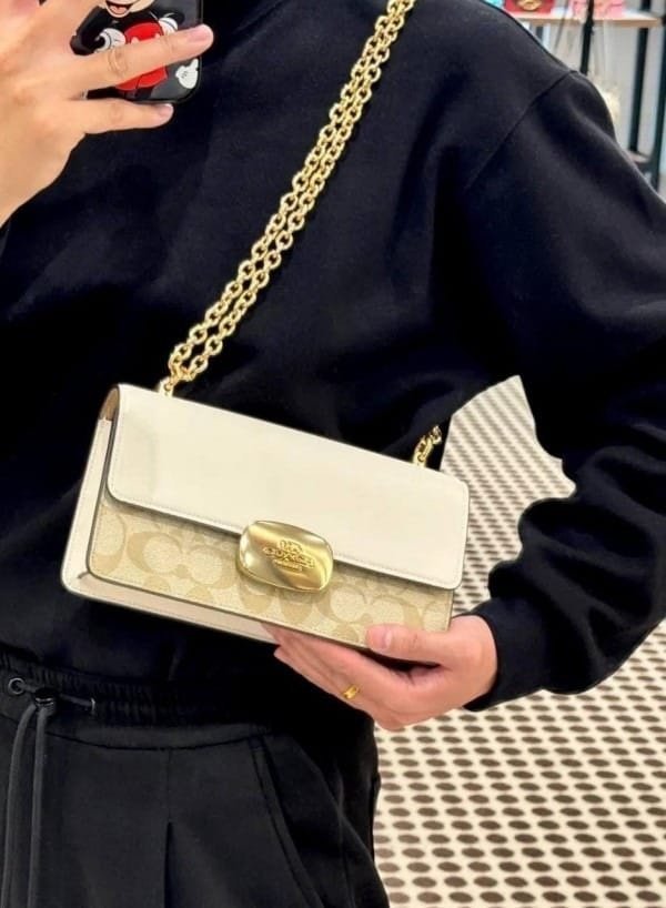 Coach Eliza Premium Crossbody Sling Bag With OG Magnetic Gift Box & Dust Bag (White - 918) - Image 7
