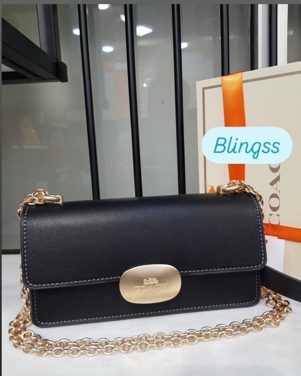 Coach Eliza Premium Crossbody Sling Bag With OG Magnetic Gift Box & Dust Bag (Black - 917) - Image 4