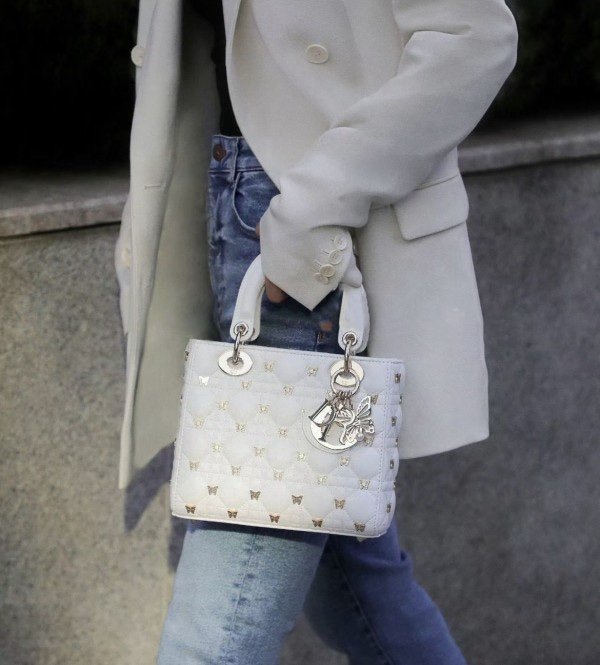 Dior Lady My ABC Cannage Butterfly Premium Quality With OG Box & Dus Bag (White-712)(BSB) - Image 3
