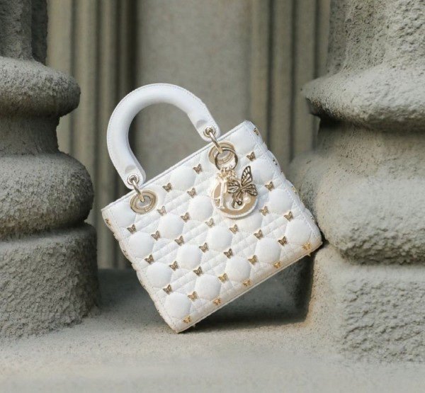 Dior Lady My ABC Cannage Butterfly Premium Quality With OG Box & Dus Bag (White-712)(BSB) - Image 4