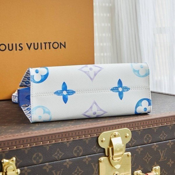 Louis Vuitton LV M22976 On The Go Pochette With OG Double Box & Dust Bag - Coin Pouch (White Blue - 620)(BSB) - Image 6