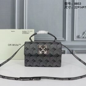 Off-White Leather Blue White Monogram Jitney 1.4 Shoulder Bag (Blue White 8853)(LB)