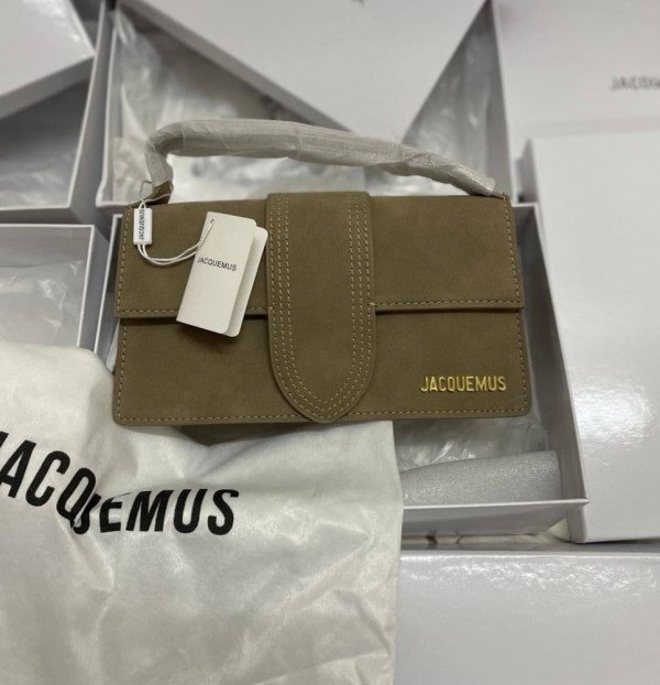 Jacquemus Suede LE Bambino Long Apricot With Sling Strap OG Box & Dust Bag (6828-Apricot)(LB) - Image 4