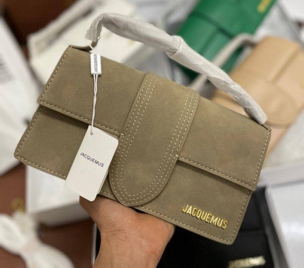 Jacquemus Suede LE Bambino Long Apricot With Sling Strap OG Box & Dust Bag (6828-Apricot)(LB) - Image 5