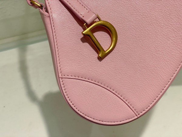 Christian Dior CD Saddle Rodeo Bag Pouch With OG Box & Dust Bag (379 Pink) - Image 3