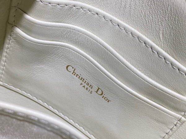 Christian Dior CD Saddle Rodeo Bag Pouch With OG Box & Dust Bag (379 White) - Image 9