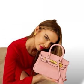 Hermes Powder Pink Togo Leather Rose Gold Hardware Birkin Bag With Dust Bag & OG Box (BK25 Powder Pink)