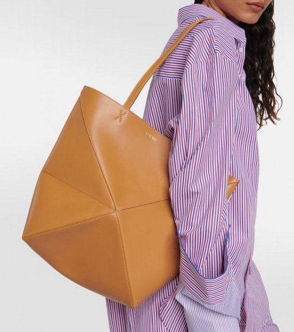Loewe Limited Edition Puzzle Fold Tote Bag With OG Box & Dust Bag (Brown - 698) (BSB) - Image 3