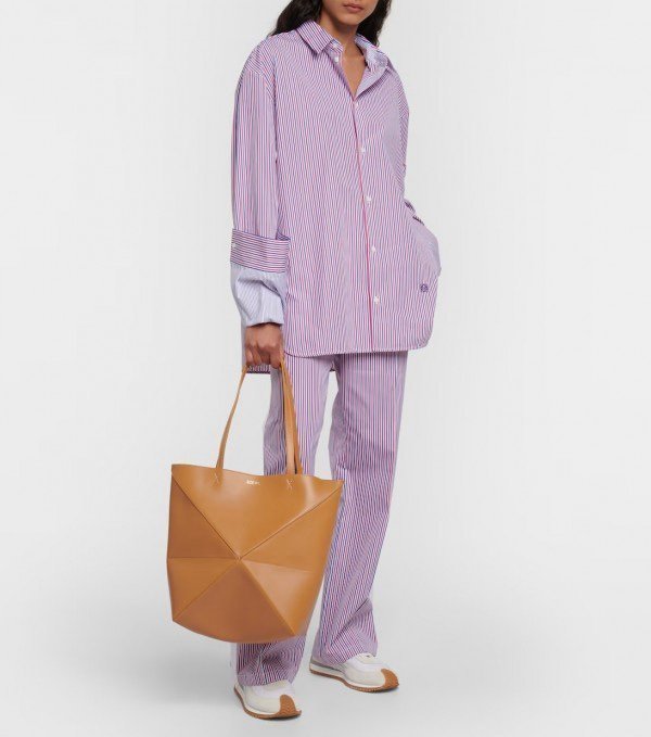 Loewe Limited Edition Puzzle Fold Tote Bag With OG Box & Dust Bag (Brown - 698) (BSB) - Image 5