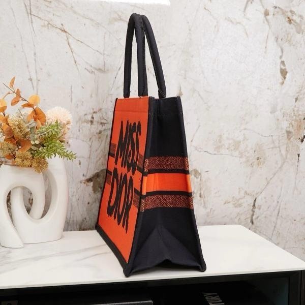 Miss Dior Book Tote With OG Box & Dust Bag & Scarf (Orange-1031)(BSB) - Image 4