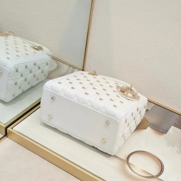 Dior Lady My ABC Cannage Butterfly Premium Quality With OG Box & Dus Bag (White-712)(BSB) - Image 8