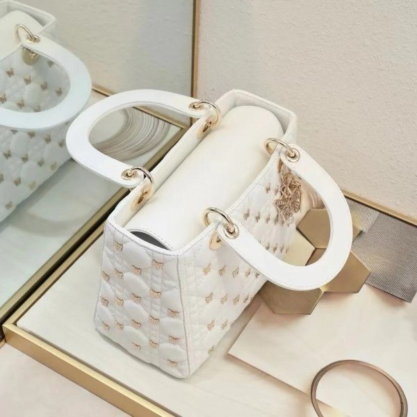 Dior Lady My ABC Cannage Butterfly Premium Quality With OG Box & Dus Bag (White-712)(BSB) - Image 9