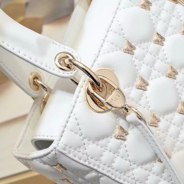 Dior Lady My ABC Cannage Butterfly Premium Quality With OG Box & Dus Bag (White-712)(BSB) - Image 12