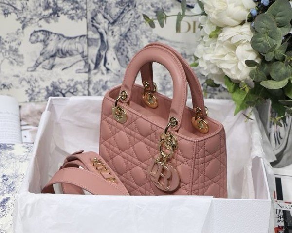Dior Lady My ABC Elite Quality With OG Box & Dus Bag_& Scarf WIth Star_Charm_(Pink-294)(BSB) - Image 3