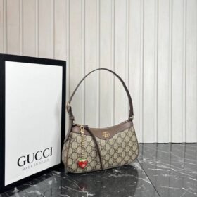 Gucci Ophidia GG Monogram Supreme Premium Shoulder Bag With OG Double Box & Dust Bag & Tags (Brown-938)(BSB)