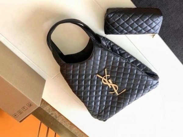 YSL Saint Laurent Icare Maxi Shopping Bag In Quilted Leather Large With Dust Bag (Black - 274)(BSB) - Image 6