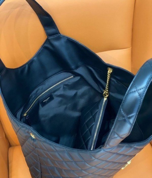 YSL Saint Laurent Icare Maxi Shopping Bag In Quilted Leather Large With Dust Bag (Black - 274)(BSB) - Image 7