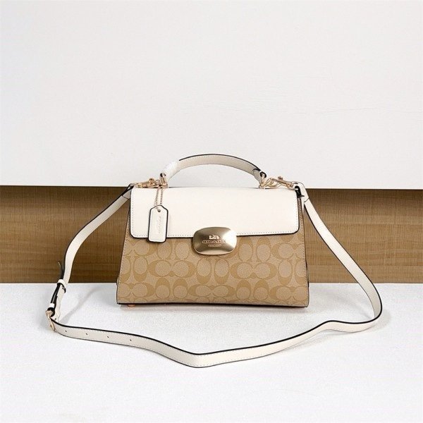 Coach Eliza Top Handle Premium Crossbody
Bag With OG Magnetic Gift Box & Dust
Bag (White-914)(BSB) - Image 3