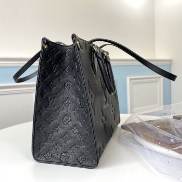 Louis Vuitton LV On The Go Monogram Premium Leather Tote Bag With Dust Bag (Black - 313)(BSB) - Image 8