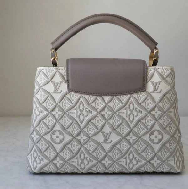 Louis Vuitton LV Capucines M46042 Premium Quality Leather Bag With OG Box & Dust Bag & Extra Shoulder Strap (White - 300)(BSB) - Image 8