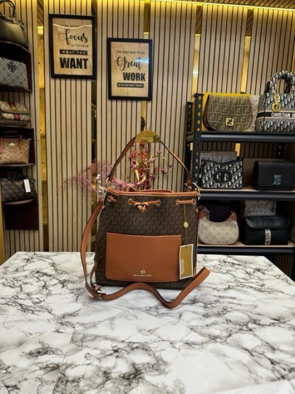 Michael Kors Maeve Medium Bucket Bag With Dust Bag Coffee Brown 100829(LB) - Image 5