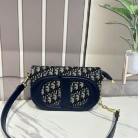 Christian Dior Signature Oval Camera Bag With OG Box & Dust Bag (8288 Blue)
(LB)