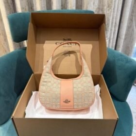 Coach Carmen Shoulder Bag With OG Box Dust Bag-6812-14 Light Pink Cloth(LB)