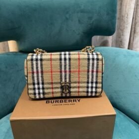 Burberry Lola London Check Crossbody Bag With OG Box & DustBag Grid (8393)(LB)