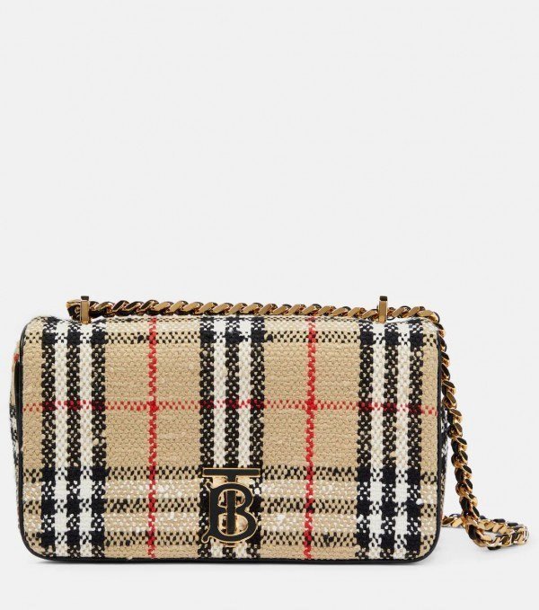 Burberry Lola London Check Crossbody Bag With OG Box & DustBag Grid (8393)(LB) - Image 5