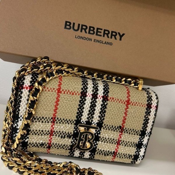 Burberry Lola London Check Crossbody Bag With OG Box & DustBag Grid (8393)(LB) - Image 4