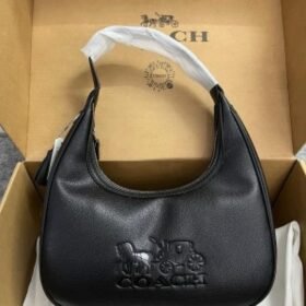 Coach Carmen Shoulder Bag Black With OG Box Dust Bag(LB)