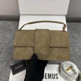 Jacquemus Suede LE Bambino Long Apricot With Sling Strap OG Box & Dust Bag (6828-Apricot)(LB)