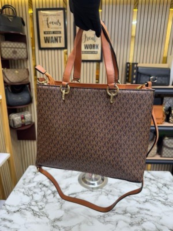 MICHAEL KORS PRORSUM HANDBAG WITH DUST BAG PREMIUM QUALITY (COFFEE BROWN)(MT) - Image 5