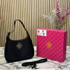 TOR Y BURCH WOMENS MILLER SMALL CLASSIC SHOULDER HANDBAG WITH OG BOX AND DUST BAG (BLACK)(MT)