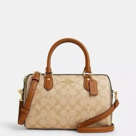COACH rowan satchel signature canvas saddle f83607 crossbody bag with dust cover(BH)