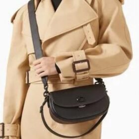 Coach Black Emmy 23 Medium Saddle Bag Black With Og Box