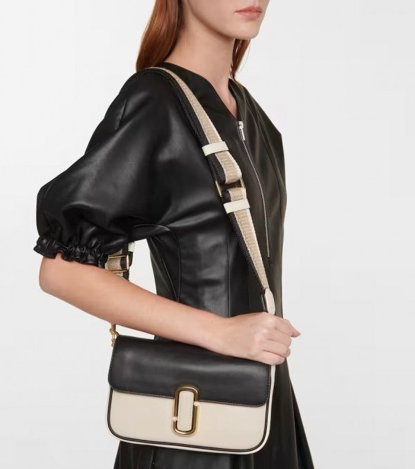 Marc Jacobs The J Marc Shoulder Bag With OG Box & Dust Bag (Black-White- 115)(BSB) - Image 3