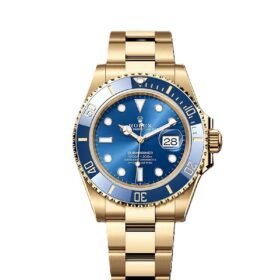 Rolex Submarine yellow gold and a blue dial date
